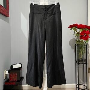 NEW Liquid High Waisted Classic Tailored Wide Leg Trousers Charcoal Gray 6 NWT
